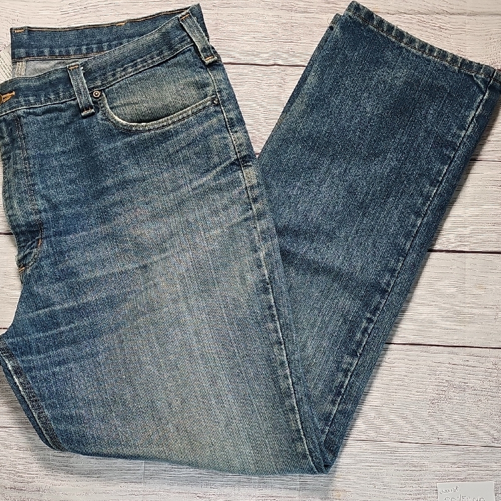 Carhartt 40x32 Blue Straight-Leg Jeans with Classic Fading - Picture 1 of 16